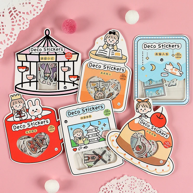 40 шт./упак. Kawaii милые девушки Дорожная исследование маркер стикер планировщик
