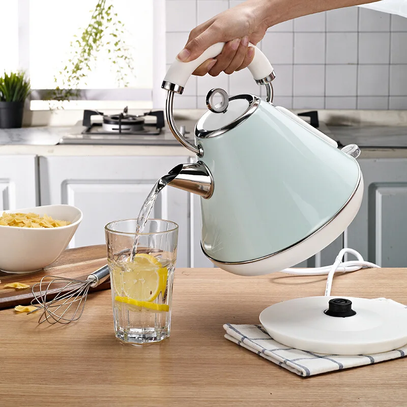 

Electric Kettle Tea Coffee Pot Water Samovar Heated Bowl 1.8l 1800w Green Pink Kitchen Appliances Boiler Water Kettle