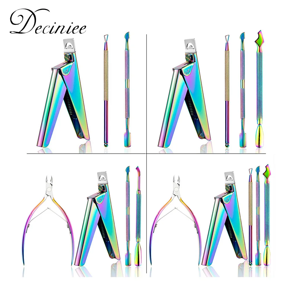 

3/4/5pcs Stainless Steel Nail Cuticle Pusher Tweezer Nail Files Set Gel Polish Remove Dead Skin Remover Manicure Care Nail Tools