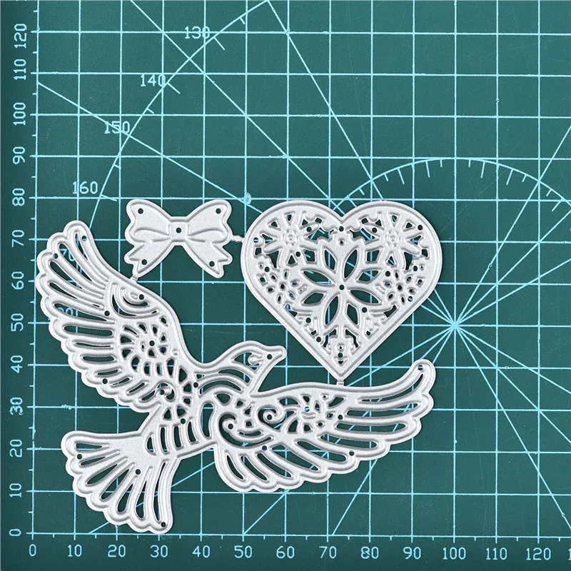 YaMinSanNiO в форме сердца цветок металлические резные штампы Lovebird DIY Выгравированные