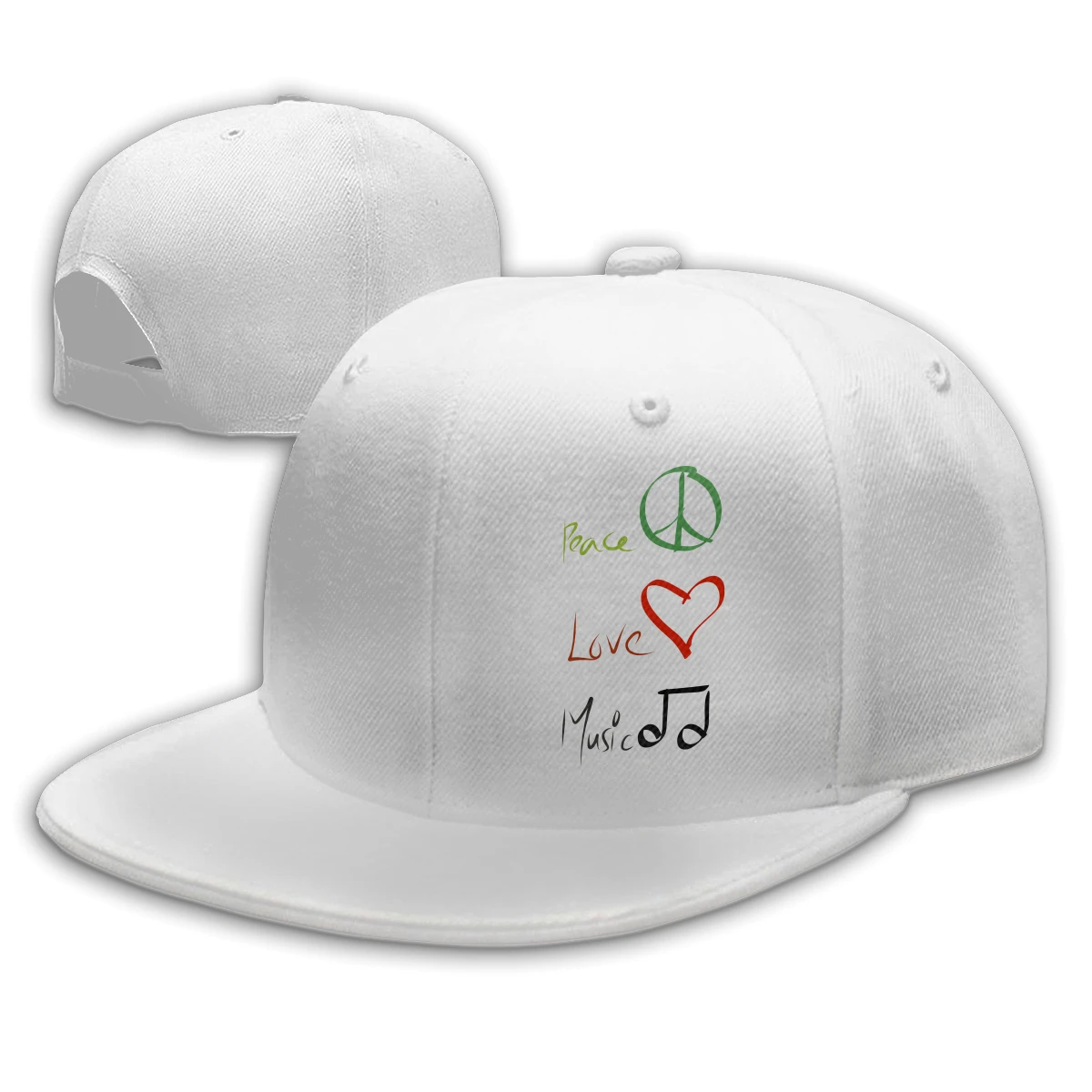 

Peace Love And Music T man's womans Fashionable breathable Sun Caps
