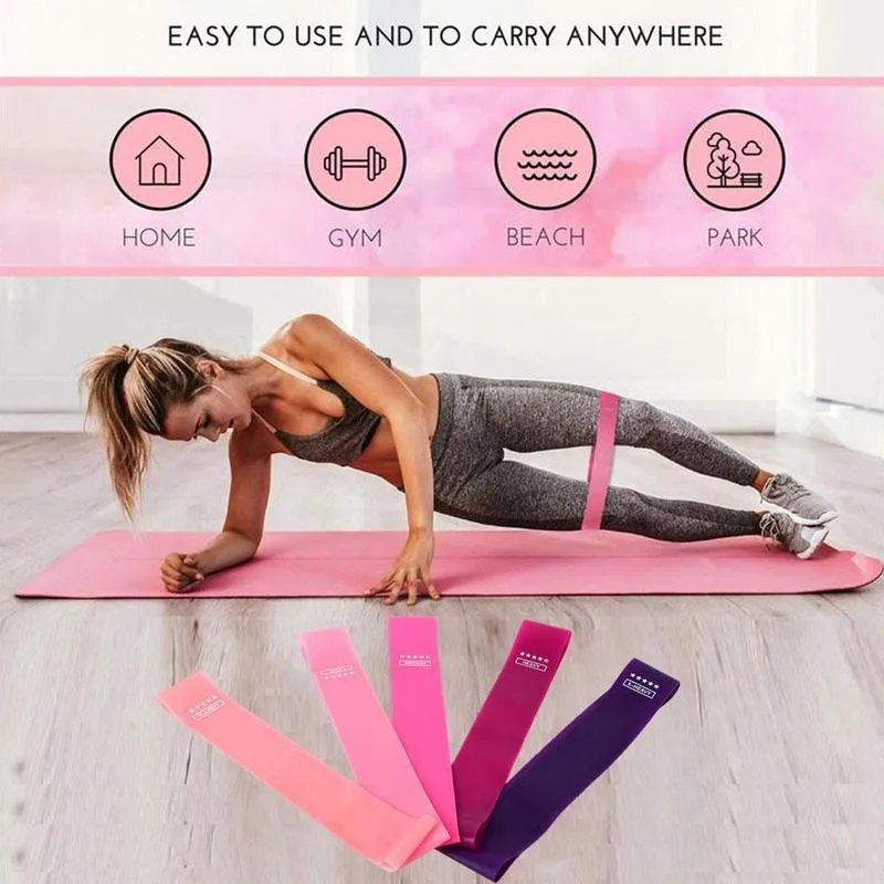 

5pcs Yoga Tension Belt Resistance Rubbe Bands Set Crossfit Stretch Pilates Pull Fitness Equipment Rope Yoga Training Expand F9G9