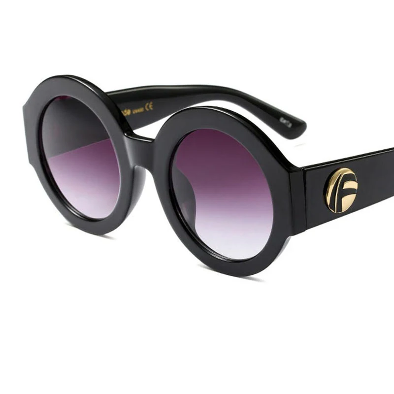 Блестящие Круглые Солнцезащитные очки женские тренды Роскошные итальянские