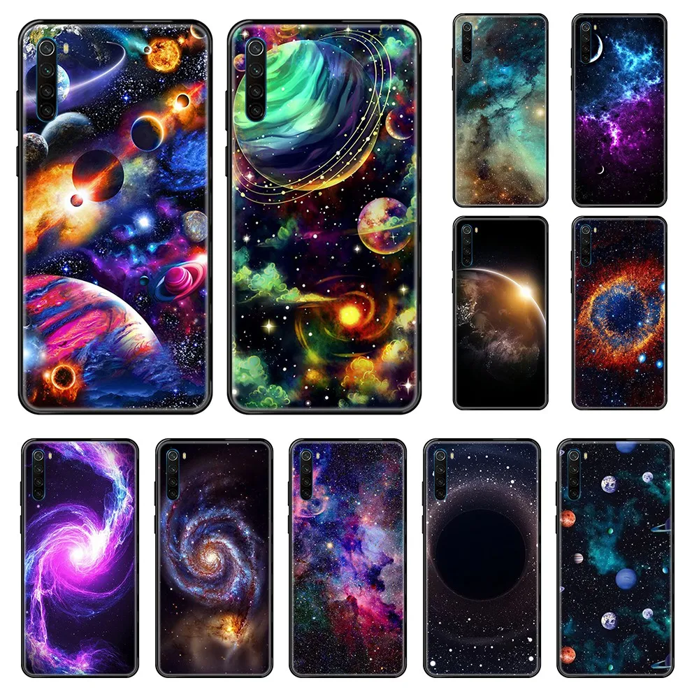 Цветной чехол для телефона galaxy universe с 3D рисунком черный Xiaomi Redmi Note S2 4 5 6 7 8 A S X Plus