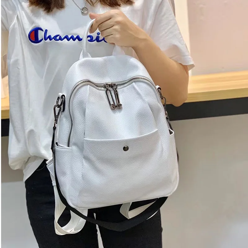 ZENCY 2019 Новый большой емкости из натуральной коровьей кожи женские рюкзаки