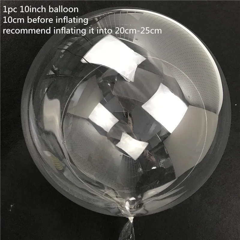 10inch balloon 18/24 дюйма ручка светодиодный светящиеся воздушные шары Bobo светящиеся Прозрачные баллоны с гелием одежда для свадьбы, дня рождения украшения Дети Светодиодные ленты воздушный шар - Цвет: 10inch balloon