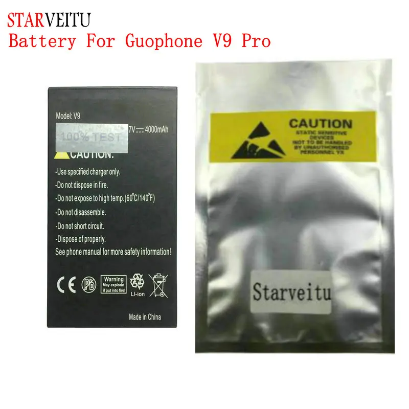 Starveitu Батарея для Guophone V9 Pro Discovery IP68 4000 мА/ч Водонепроницаемый мобильный телефон