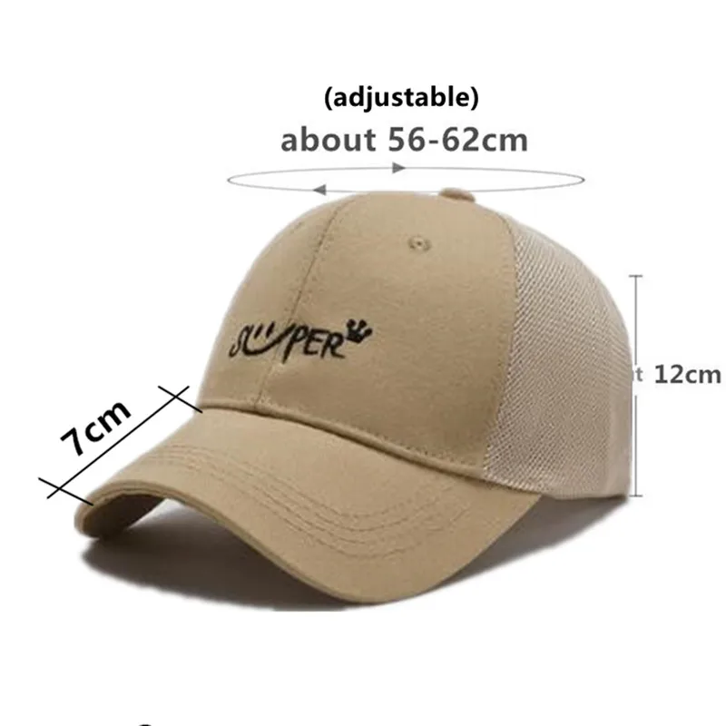 

XdanqinX Snapback Cap Summer Men's Breathable Mesh Baseball Cap Adjustable Size Casual Sports Caps Women's Hat Bone Fishing Cap