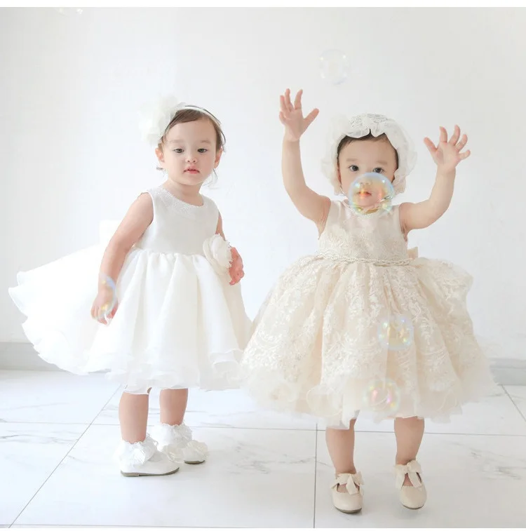 Платье для девочек крестильное платье младенцев кружевное элегантное с