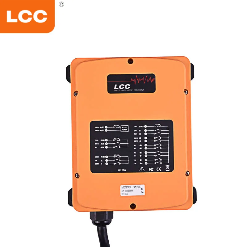 

LCC Q1200 12 buttons single speed F24-12S industrial crane wireless remote control for winch