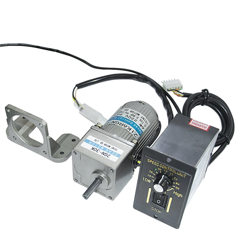 Caixa de Velocidades Conjunto do Motor da Engrenagem da C.a. de 110v 220v com Controlador de Velocidade Motor da C.a. com 2gn Suporte 23 34 54 75 108 150 180 270 450rpm – & 7.5 15