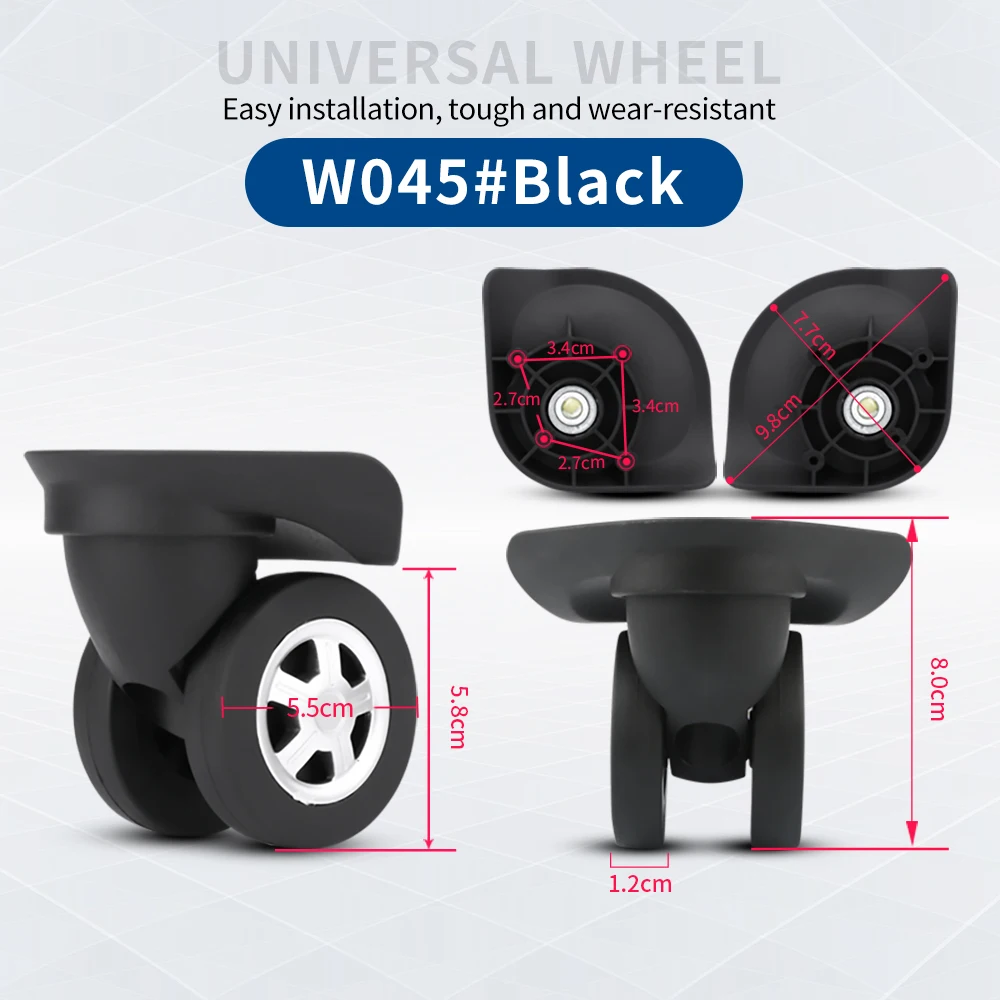 TANGYIPIN W045 Luggage Universal Wheel Accessories Trolley Case Password Box Repair Parts Roller Caster Rubber Durable Wheels