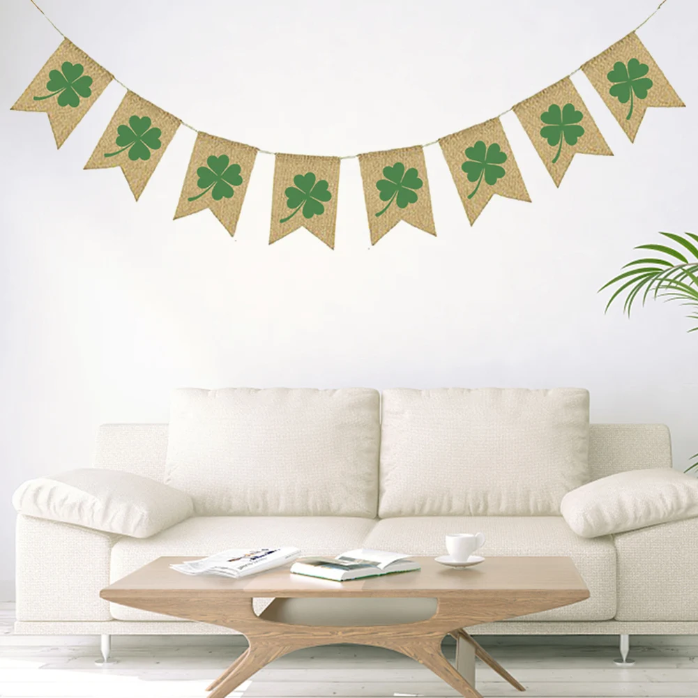 2 зеленый узор удача День Святого Патрика баннеры 250 см 280 ирландская Мешковина