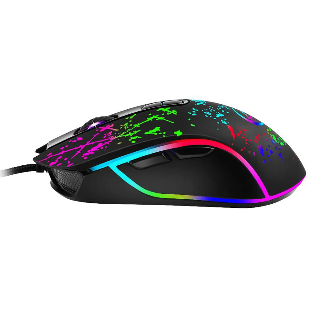 Профессиональная красочная Проводная оптическая игровая мышь USB с 8 кнопками для