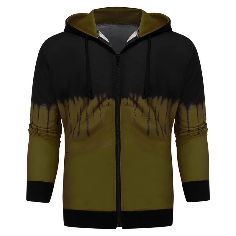 

Mens Hoodies Spliced Tie Dye Pullovers Gradient Color Streetwear Hip Hop Hoodie Men Tops Harajuku Sweatshirt Moletom Zipper Full