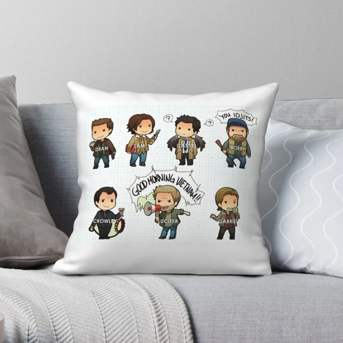 

Supernatural Square Pillowcase Polyester Linen Velvet Pattern Zip Decor Pillow Case Home Cushion Cover 18"