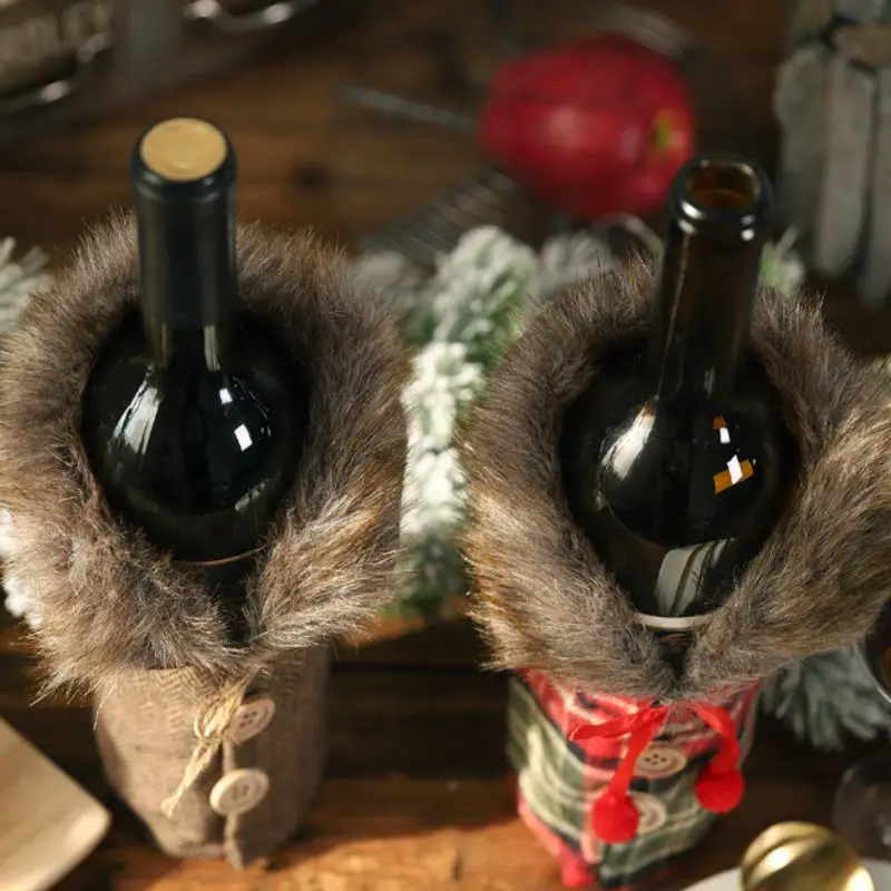 1 шт. рождественские украшения для дома Санта Клаус крышка бутылки вина мешок