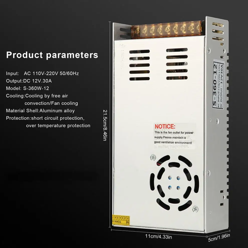 12V 30A 360W переключатель питания адаптер драйвера/Трансформатор источника для