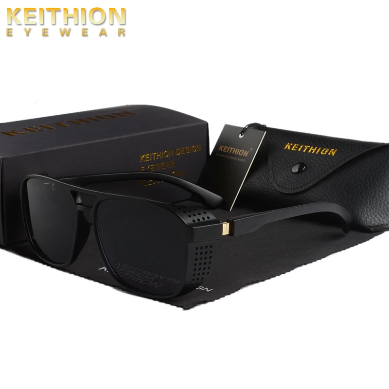 

KEITHION Brand Mirror Lens Steampunk Sunglasses New Vintage Retro Sun Glasses Men Round Steampunk Cyber Goggles For Men/Women