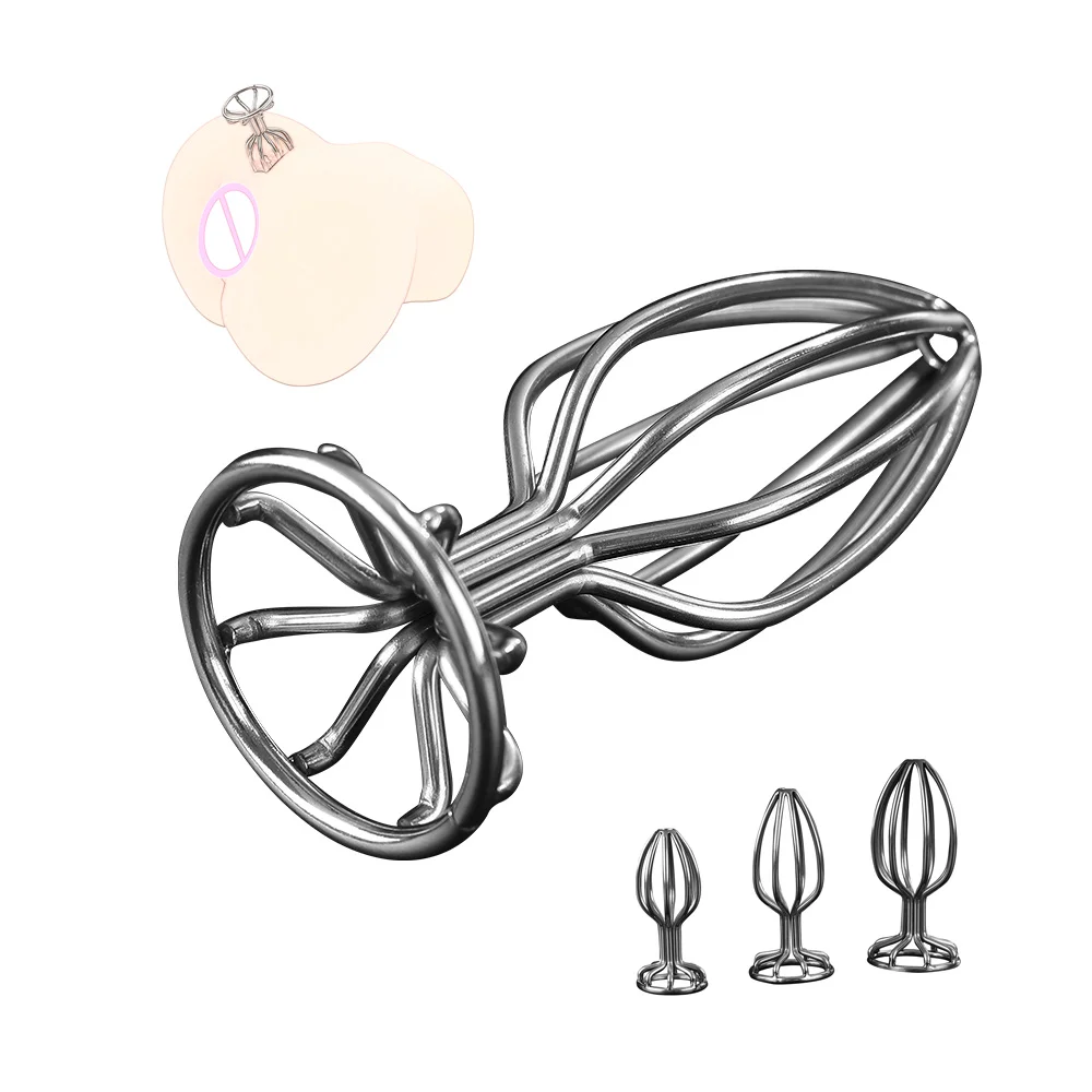 Новый стиль металлическая Анальная пробка с вырезами фаллоимитатор для женщин