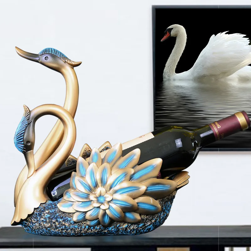 

Living Room Resin Swan Wine Rack Decoration Creative European Wine Rack Wine Cabinet Wedding Gift Desktop Home Decorat Ornaments