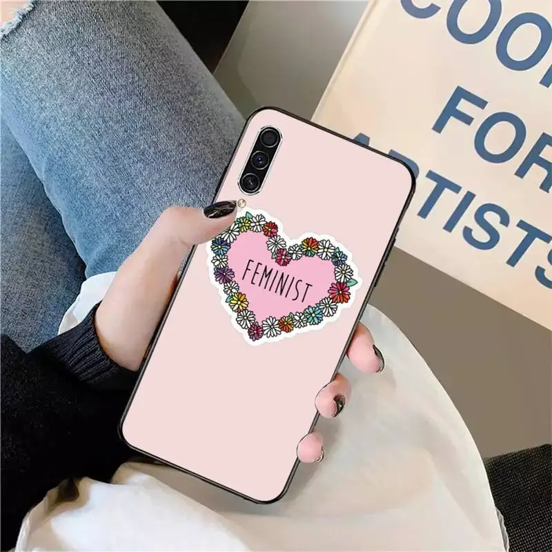 

Minimal Girl Power Feminist Phone Case For Samsung galaxy S 9 10 20 A 10 21 30 31 40 50 51 71 s note 20 j 4 2018 plus