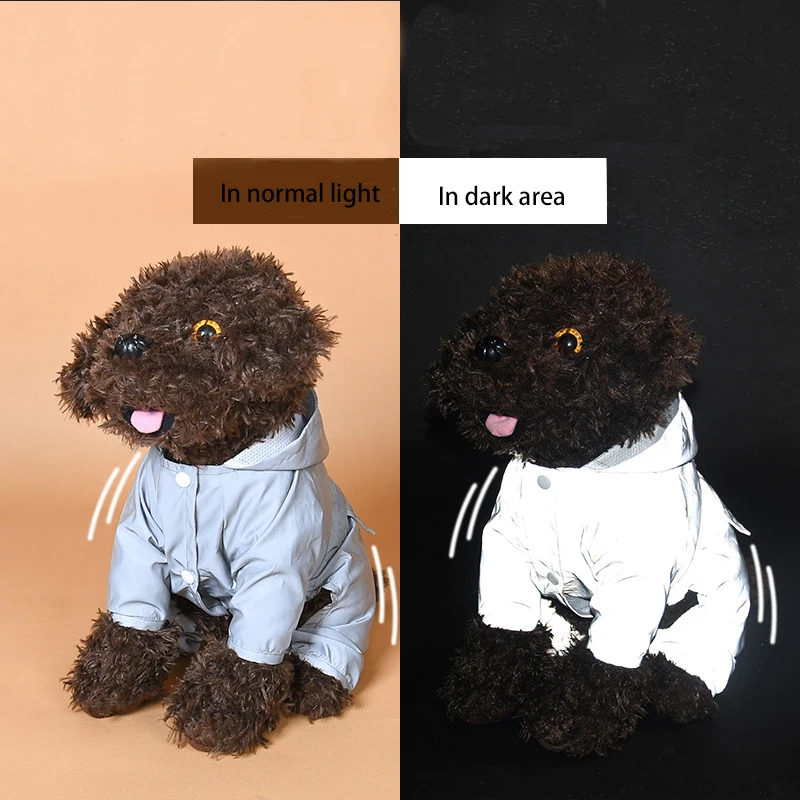 Светоотражающий водонепроницаемый дождевик для собак дождевая куртка дышащая