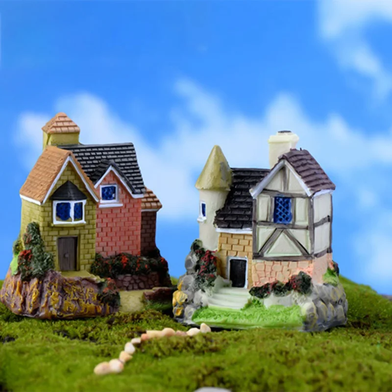 

Смола вилла ремесла загородный дом модель Мини DIY Фея садовые миниатюры дома/суккуленты/микро пейзаж из мха украшения