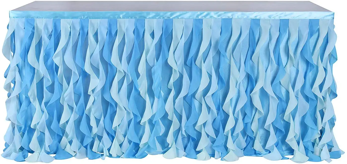 6 футов курчавая ива синяя кружевная юбка из тафты пачка тюля для круглого или