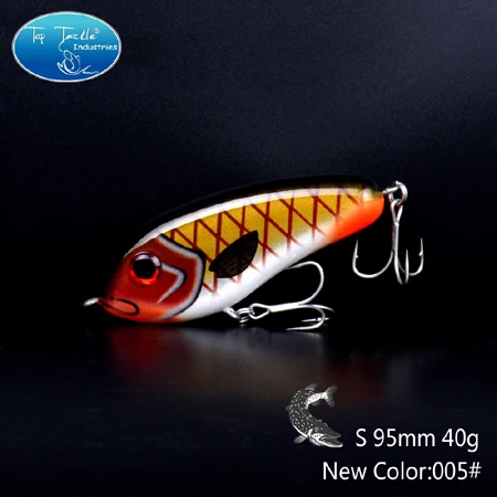 95mm 40g New 005 115 мм 60 г 95 мм 40g медленно опускается на дно карандаш жесткий рывком приманка на щуку бас большой Размеры рыболовные приманки Джеркбейт карандаш с Крючки mustad - Цвет: 95mm 40g New 005