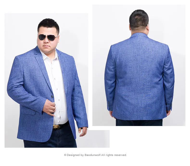 8XL 7XL размера плюс бренд Небесно Голубой Блейзер Для мужчин костюма Veste Homme Новое