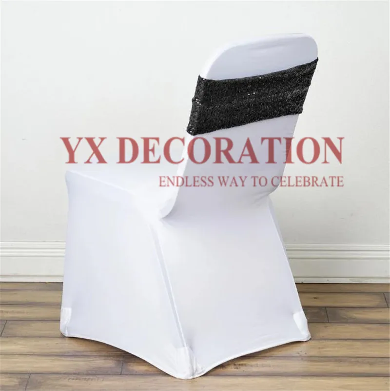 Блестящая повязка на стул бант для стула банкета свадьбы украшение из