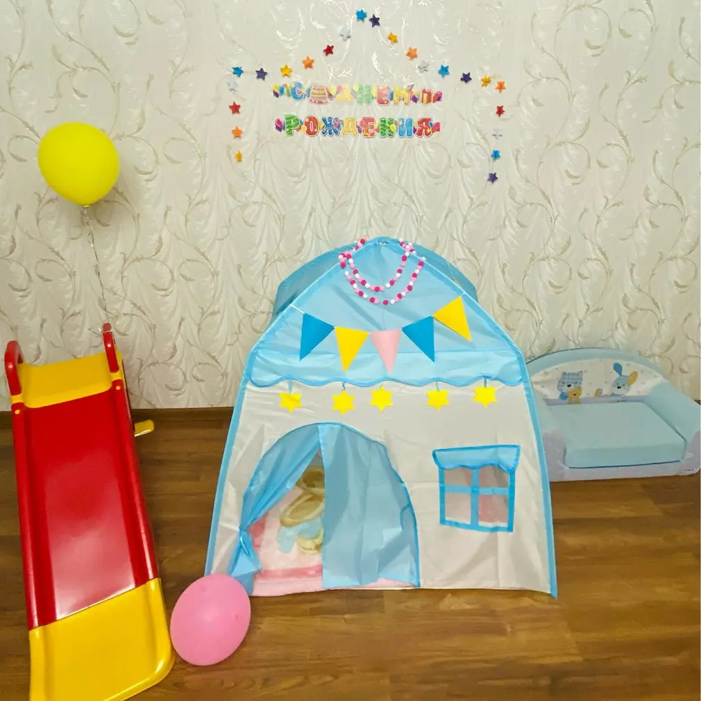 Kid Tent House Portable Play Foldable Princess Castle Kids Gifts Outdoor Toy Tents Birthday Christmas Gift | Дом и сад