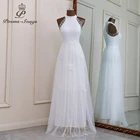 Изысканное белое вечернее платье-трапеция с блестками, платья для выпускного вечера, вечерние платья, праздничное платье, свадебное платье