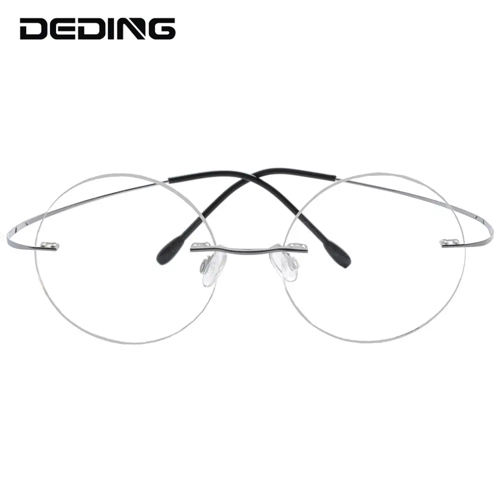 Мужская и женская оправа без оправы из чистого титана ультралегкие круглые очки