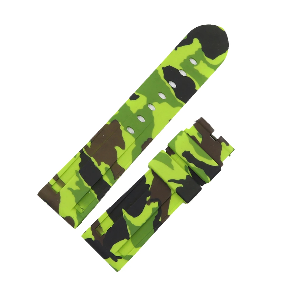 CARLYWET 38 40 42 44mm Top Quality Camo Pure Silicone Rubber Replacement Wrist Watchband Strap For Iwatch Series 4/3/2/1