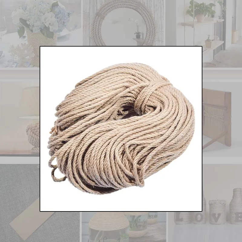 

6mmx100m Sisal Ropes Jute Twine Rope Natural Hemp Cord Decor Cat Pet Scratching Home Art Decor