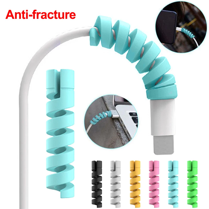 

1Pcs Charging Cable Protector For Phones Cable Holder Cover Spiral Cable Winder Protective Cover For USB Charger Cable