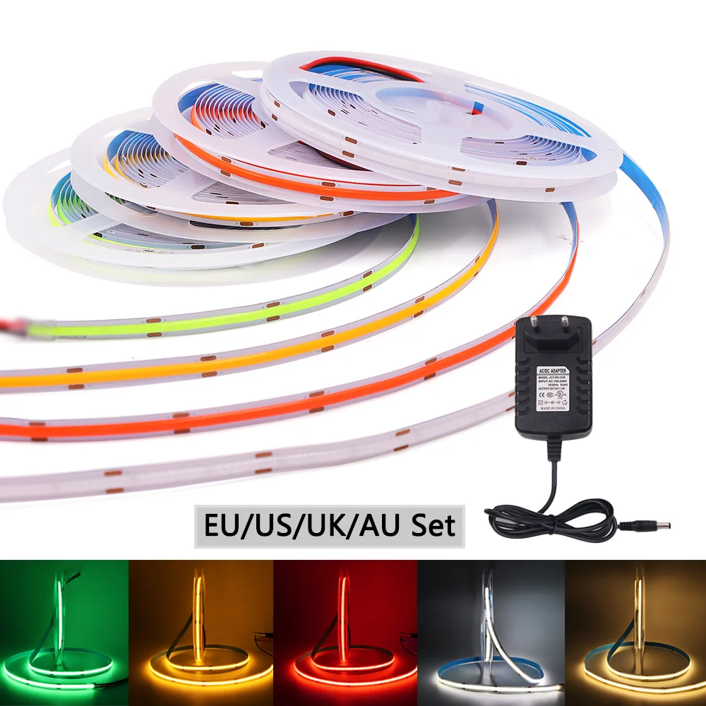 

Flexible COB LED Strip 320 384 528 LEDs High Density FOB Led Lights Led Tape DC12V RA90 3000K 4000K 6000K Linear Ribbon Dimmable