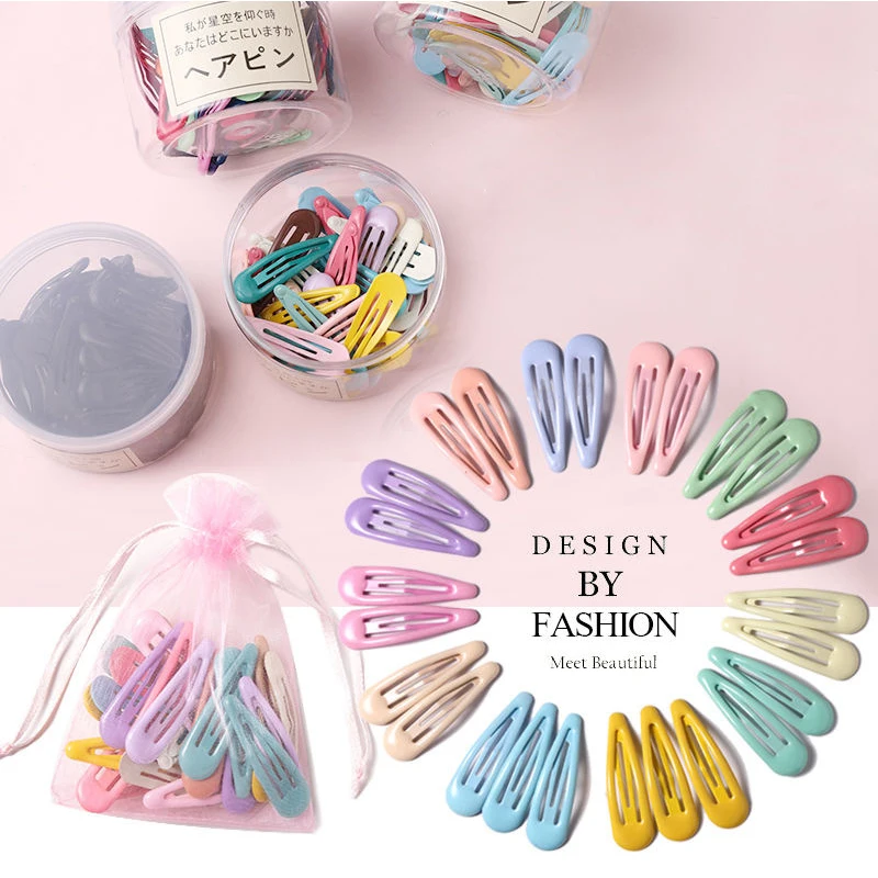 

10/20/30/40 New Women Girls Cute Colorful Waterdrop Shape Hairpins Sweet Hair Clips Barrettes Slid Clip Fashion Hair Accessories