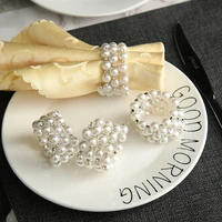 10pcs creative pearl napkin buckle accessories european high end table setting decoration cloth ring