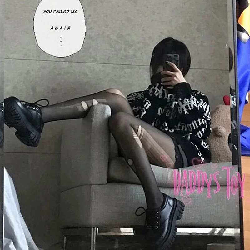 Disposable Sexy Stockings Fun Hand Torn Silk Black Thin Perforated Pantyhose Temptation Women's Tight |