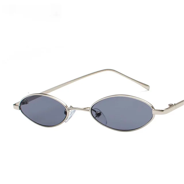 Retro Small Oval Sunglasses Women Vintage Brand Shades Black Red Metal Color Sun Glasses For Female Fashion Designer Lunette 2