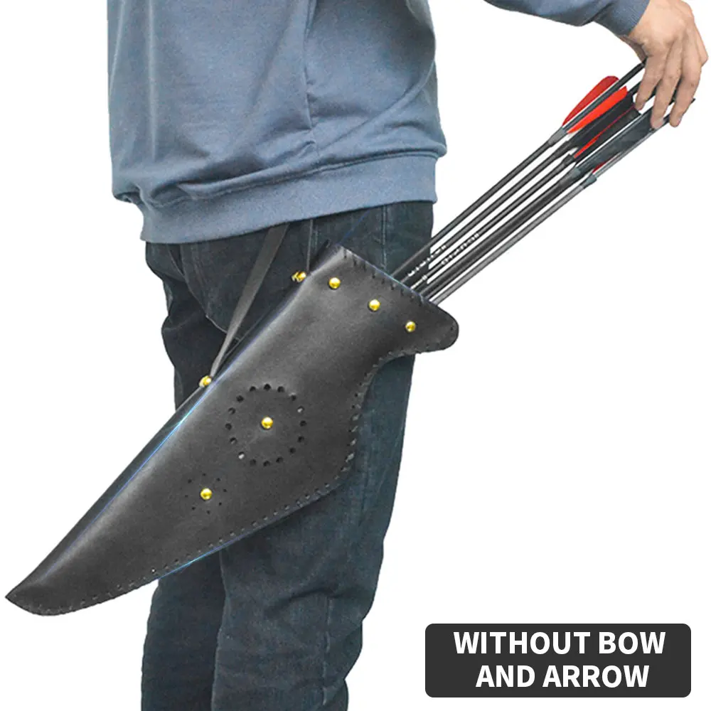 Сумка для стрел колчан занятий спортом на открытом воздухе кожаная черная сумка