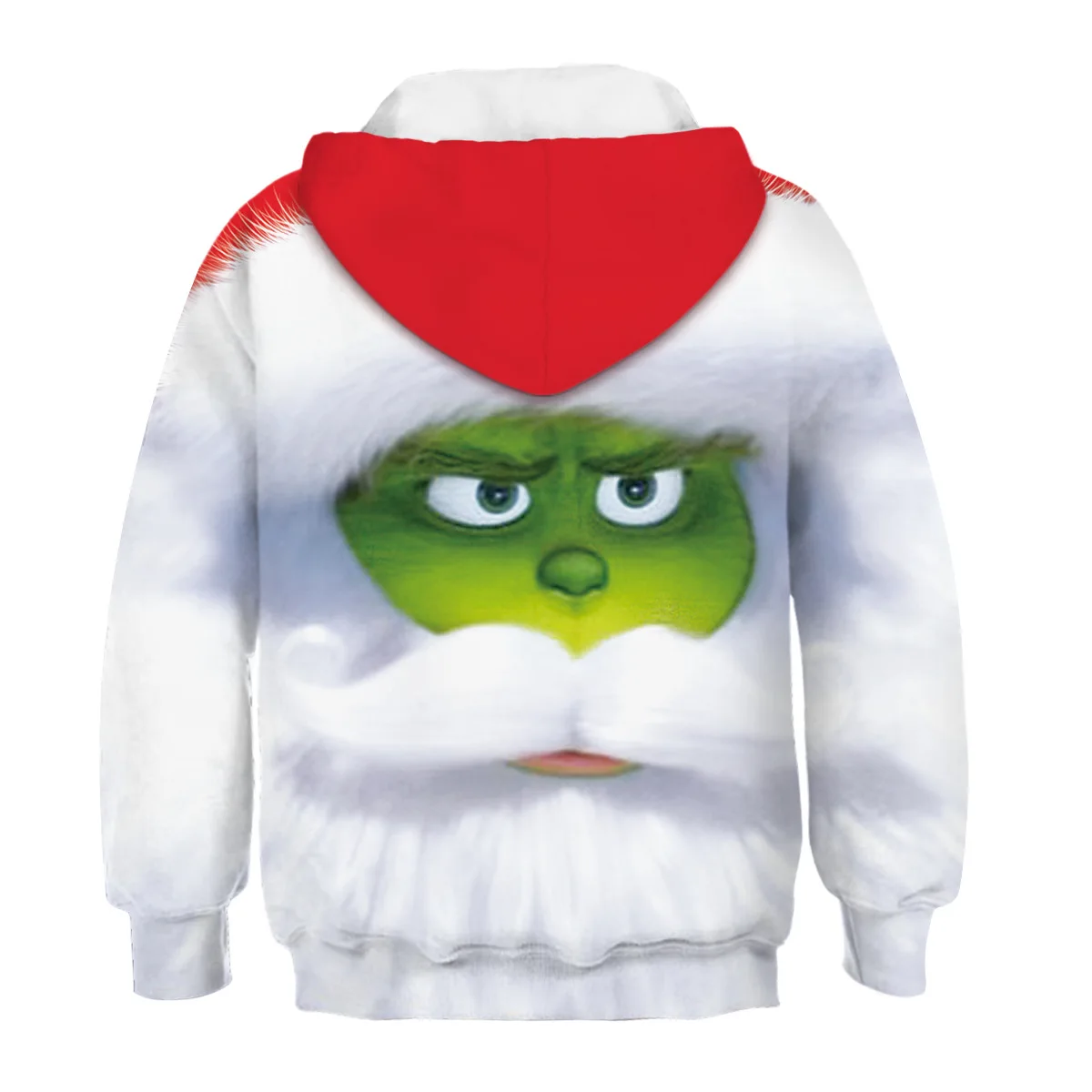 

Children Hooded Long Sleeve 3D Digital Print Green Hair Monster Series Cartoon Print Color Patchwork Hoodies Loose Fit Hoodie