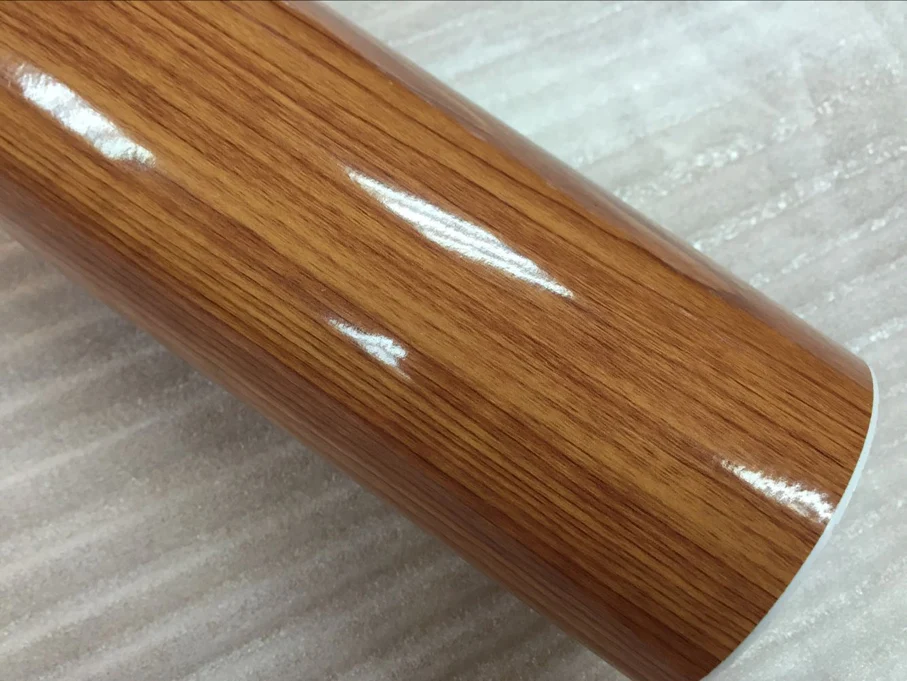High Glossy Wood Grain Textured Vinyl Sticker Decal Roll Car Interior DIY Film Wrap Automobiles Waterproof Vinyl 7 Sizes Choice