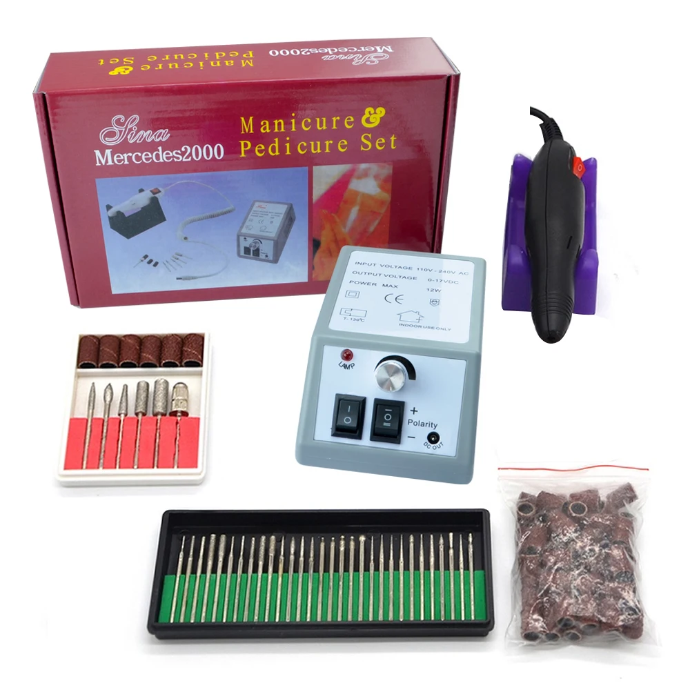 Gray SET 1 Электрическая машинка для маникюра дрель для ногтей маникюрная машина набор пилок серая ручка для ногтей набор с EU US Plug аппарат для маникюра - Цвет: Gray SET 1