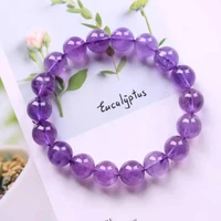 jewelry bracelet natural amethysts purple quartz stone 6mm 8mm10mm12mm round shape women beaded stretch bracelet