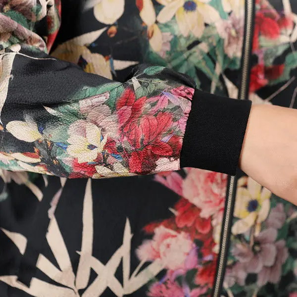 

Luxury Brand Heavyweight Silk Large Size Print Jacket 2021 Spring New Mom's Wear