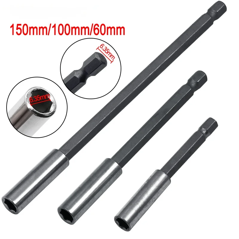 1pcs 1/4&quot Hex Shank Quick Release Electric Drill Magnetic Screwdriver Bit Holder 60mm 75mm 100mm 150mm Power Tool Accessories |